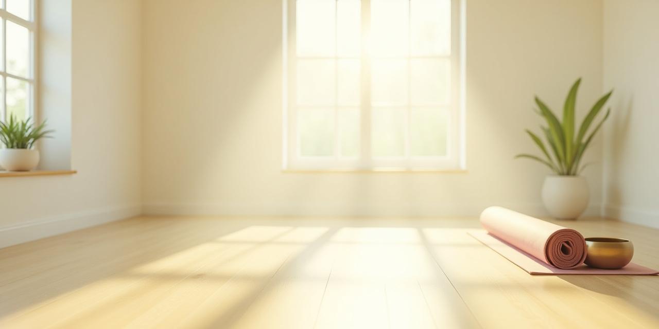 Peaceful yoga setting