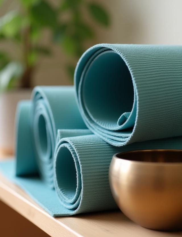 People relaxing in a modern yoga studio