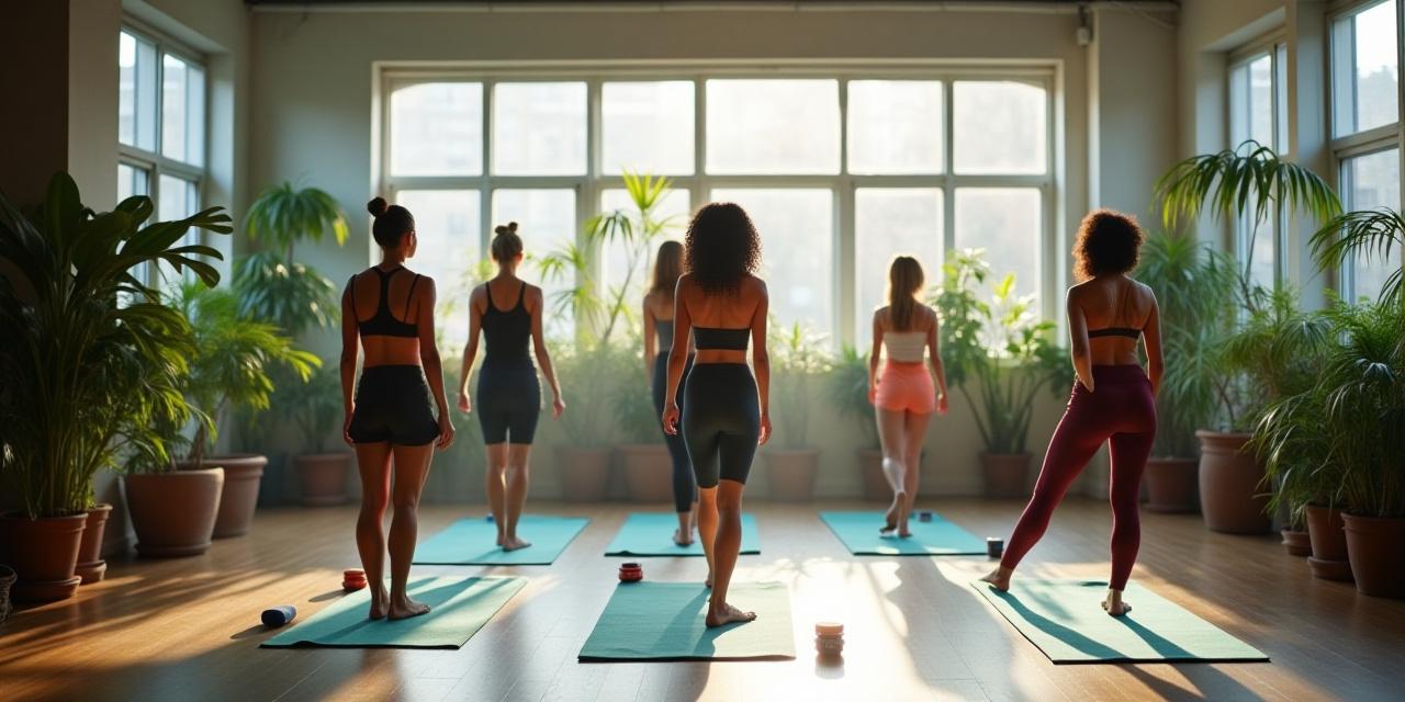 Yoga class in progress